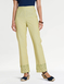 Cutwork Hem Elasticated Back Waist Cotton Trouser - Lime