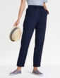 Pull On Seersucker Trouser - Navy