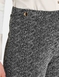 Tweed Look Pull On Wide Leg Trouser with Gold Button Tabs - Charcoal