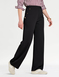 Scuba Crepe Textured Pull On Trouser with Gold Button Detail - Black
