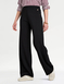 Scuba Crepe Textured Pull On Trouser with Gold Button Detail - Black