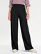 Scuba Crepe Textured Pull On Trouser with Gold Button Detail - Black