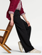 Scuba Crepe Textured Pull On Trouser with Gold Button Detail - Black