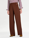 Scuba Crepe Textured Pull On Trouser with Gold Button Detail - Chocolate