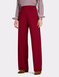 Scuba Crepe Textured Pull On Trouser with Gold Button Detail - Wine