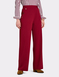 Scuba Crepe Textured Pull On Trouser with Gold Button Detail - Wine