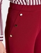 Scuba Crepe Textured Pull On Trouser with Gold Button Detail - Wine