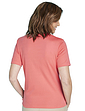 Ladies Grandad Top With Embroidery - Coral