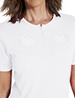 Ladies Grandad Top With Embroidery - White