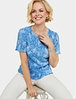 Print Plisse Top - Blue