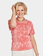 Print Plisse Top - Coral Print