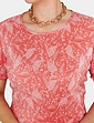 Print Plisse Top - Coral Print