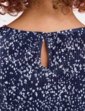 Print Plisse Top - Navy