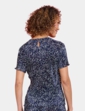 Print Plisse Top - Navy
