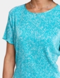 Print Plisse Top - Turquoise