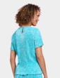 Print Plisse Top - Turquoise