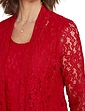 Mock Two In One Corded Lace Twinset - Red