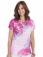 Floral and Stripe Tunic Top - Pink