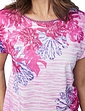 Floral and Stripe Tunic Top - Pink