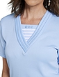 Stripe Insert T Shirt - Sky