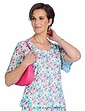 Mesh Print Top - Duck Egg