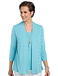 Slinky Mock 2 in 1 Top and Necklace - Duck Egg Blue