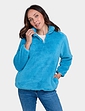 Half Zip Fleece Top - Denim