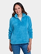 Half Zip Fleece Top - Denim