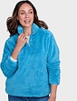 Half Zip Fleece Top - Denim