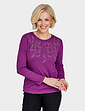 Diamante Trim Warm Handle Top - Purple