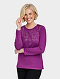 Diamante Trim Warm Handle Top - Purple