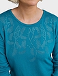 Diamante Trim Warm Handle Top - Teal