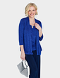 Mock 2 In 1 Slinky Diamante Trim Top - Cobalt