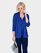 Mock 2 In 1 Slinky Diamante Trim Top - Cobalt