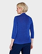 Mock 2 In 1 Slinky Diamante Trim Top - Cobalt