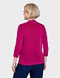 Mock 2 In 1 Slinky Diamante Trim Top - Magenta