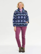 Half Zip Print Fleece Top - Blue