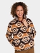 Half Zip Print Fleece Top - Caramel