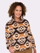 Half Zip Print Fleece Top - Caramel