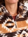 Half Zip Print Fleece Top - Caramel