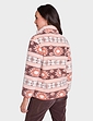 Half Zip Print Fleece Top - Coral Print