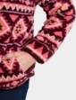 Half Zip Print Fleece Top - Pink