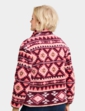 Half Zip Print Fleece Top - Pink
