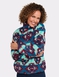 Half Zip Print Fleece Top - Teal