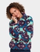 Half Zip Print Fleece Top - Teal