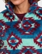 Half Zip Print Fleece Top - Teal