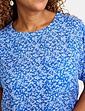 Print Shell Top With Pocket - Cornflower Blue