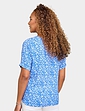 Print Shell Top With Pocket - Cornflower Blue