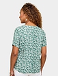 Print Shell Top With Pocket - Khaki