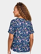 Print Shell Top With Pocket - Navy Floral Print